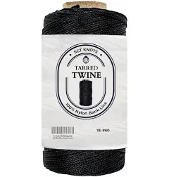 SGT Knots Tarred Twine - 100% Nylon Bank Line for Bushcraft, Netting, Gear Bundles, Home Improvement, Construction (#9, 1/4lb)