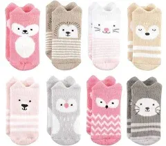 Hudson Baby Baby Girls' Cotton Rich Newborn and Terry Socks