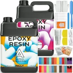 INCLY 1.5 Gallon Crystal Clear Epoxy Resin Kit