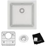 Elkay ELG1616WH0C Quartz Classic Single Bowl Dual Mount Bar Sink Kit White