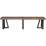 Alpine Furniture Prairie Bench, 75" W x 14" D x 18" H, Reclaimed Natural and Black Finish