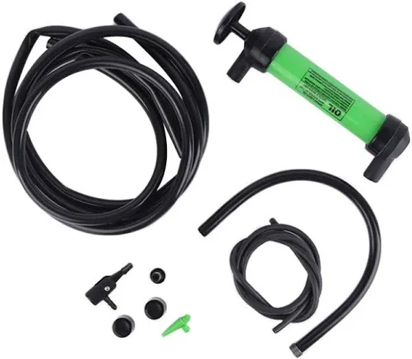 Koehler Enterprises Fuel Pump for Gas, Oil, and Liquids, Transfer Pump Kit for Automotive and Home, Safety Siphon, Green