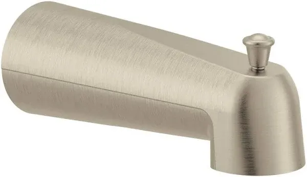 Moen 3853BN Eva 7 Tub Spout w/ Pull-Up Diverter, 1/2 Slip Fit, Brushed Nickel