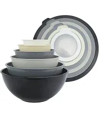 Plastic Mixing Bowls with Lids - 12 Piece Nesting Bowls Set Includes 6 Prep Bowl