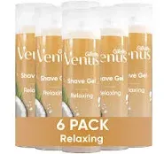 Gillette Venus Relaxing Coconut Shave Gel, Women’s, Shaving Cream, 7 oz Pack of 6 (42 oz total)