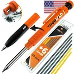 Thorvald New 2-in-1 Carpenter Pencils with Finger Grip for Carpenter (Incl. 7 Leads + Sharpener) Solid Mechanical Pencils with Fine Point/Best