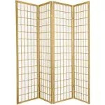 Oriental Furniture 6' Tall 4 Panel Window Pane Special Edition Gold