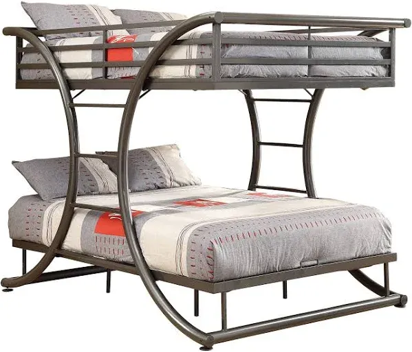 Coaster Furniture Stephan Modern Heavy Duty Metal Twin Over Twin Bunk Bed Welded Slat Frame Gunmetal 461078