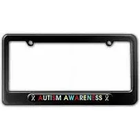 Autism Awareness Puzzle Ribbons License Plate Tag Frame