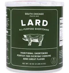 South Chicago Packing Traditonal Lard Shortening, 42 Ounces, Specialty Baking Shortening and Cooking Fat