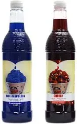 Concession Essentials Snow Cone Syrup Cherry & Blue Raspberry 25 fl oz (Pack of 2)