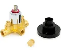 Zurn TPK7300-SS Temp-Gard III Tract Pack, 4-Port Valve Only with Tub Plug, Service Stops, and 1/2" Female NPT Threaded Connections