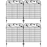 Amagabeli Metal Garden Fence Border 44”X 36” 4Pack Heavy Duty Tall Rustproof Decorative Garden Fencing Gate Panels Animal Barrier Outdoor Iron Edge