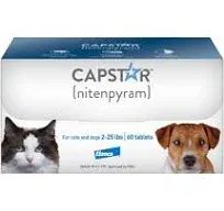 Capstar Oral Flea Treatment 60 Tablets Capstar for Cats or Dogs 2-25 lb