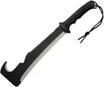 SZCO Supplies 19.5” Hook And Sawback Ultimate Outdoor Survival Machete With Nylon Sheath, Black, 211561