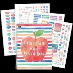 Teacher Created Resources Watercolor Lesson Plan and Record Book, 8.5 inches X 11 inches, White