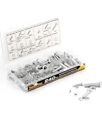 Tradespro 836344 Zinc Metric Nut and Bolt Assortment, 240-Piece