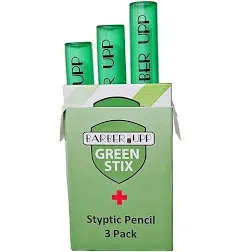 Green Stix + Styptic Pencil Set - Aluminum Sulfate Anti-Bleed Accessories for 