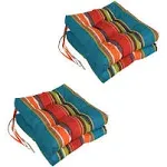 Blazing Needles 16-inch Outdoor Spun Polyseter Square Tufted Chair Cushions (Set of 4)