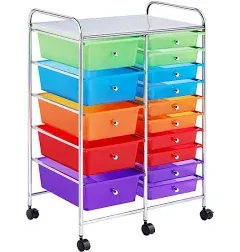 Yaheetech 15-Drawer Rolling Storage Cart Bin Organizer