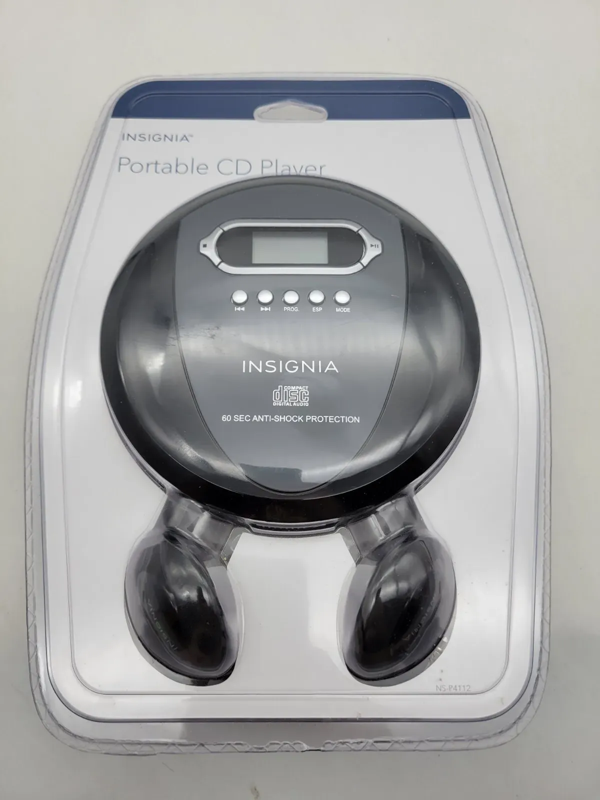 Insignia Portable CD Player NS-P4112 60 Sec Anti-Shock Black Gray New Sealed NOS