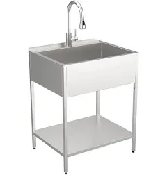 Transolid EWS-2822S 28" Free Standing Single Basin Stainless Steel