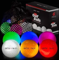 300-Hr Lighting Time Glow in the Dark Golf Balls with Mesh Bag | Water Resistant