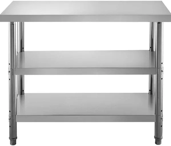 VEVOR Outdoor Food Prep Table, 24X14X33 in Commercial Stainless Steel Table, 2