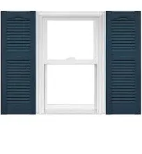 Open Louver Vinyl Shutters (1 Pair) - 14.5 X 48 002 Black