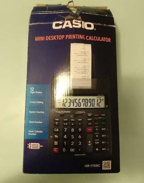 Casio Office Printing Calculator HR-170RC Plus Mini Desktop New In Box