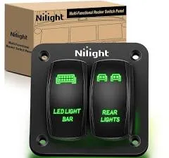 NILIGHT 2 GANG ROCKER SWITCH PANEL / 90166B