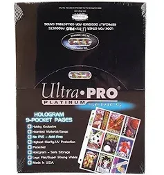 Box of 100 WHITE TAB ULTRA PRO 9-POCKET Card Pages Sheets Protectors Cards 81777