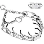 Prong Pinch Collar for Dogs, Adjustable Training Collar with Quick Release Buckle for Small Medium Large Dogs(Packed with Two Extra Links) (M/L(18-23" Neck, 3.00mm))