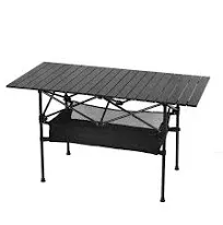 Folding Camping Table with Large Storage and Carrying Bags 