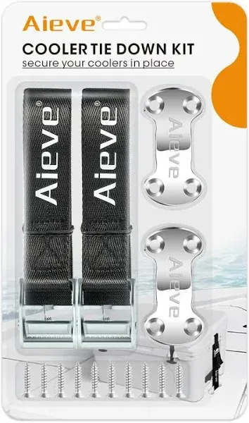 Aieve Cooler Tie down Straps Kit - Ice Chest Lock Bracket - Cooler Accessories