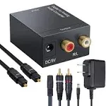 CAMWAY Digital to Analog Converter, 192kHz DAC Converter SPDIF to RCA,Optical to 3.5mm,Toslink to RCA,Optical to RCA,DAC Converter Audio Adapter