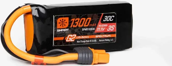 Spektrum 11.1V 1300mAh 3S 30C Smart LiPo G2: IC3, SPMX133S30