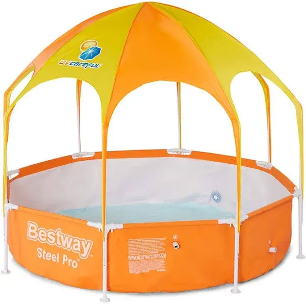 Bestway Splash-in-Shade Kids Spray Play Swimming Pool with UV Canopy