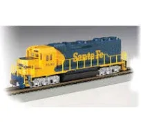 Bachmann - EMD GP40 w/DCC -- Santa Fe #3508 (Warbonnet; blue, yellow) - HO