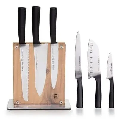 Schmidt Brothers - Carbon 6, 7-Piece Kitchen Knife Set with Magnetic Knife Block