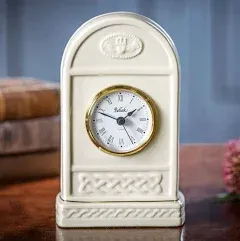 Belleek Claddagh Mantle Clock, 2.3?L x 4.8?W x 7.5?H - Fine Parian China