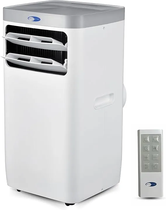 Whynter ARC-115WG 11,000 BTU (6,800 BTU SACC) Compact Portable Air Conditioner, Dehumidifier, and Fan with Remote Control, up to 400 sq ft in White/Grey