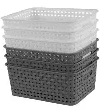 Idomy 6-Pack Plastic Storage Baskets/Bins