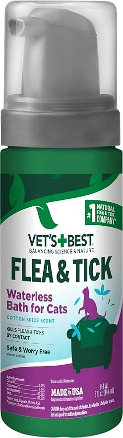 Vet's Best Flea & Tick Waterless Bath for Cats