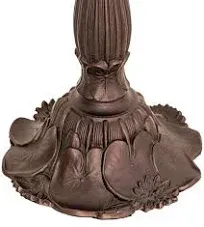 Meyda Tiffany 158934 One Light Table Base from Lily Collection in Mahogany Bronze Finish, 8.50 inches