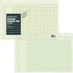 NATIONAL Analysis Pad, 13 Columns, Green Paper, 11 x 16.375&#034;, 50 Sheets (45613)