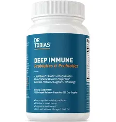 Dr Tobias Deep Immune Probiotics &amp; Prebiotics 60 Capsules, 30 Servings