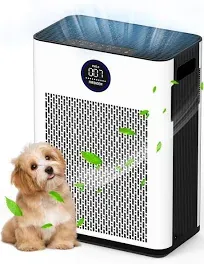 Air Purifiers,FRESHDEW Air Purifiers for Home Up to 2300ft² With Double-sided Air Inlet, Air Quality and Sensors,H14 True HEPA Air Washable Filters,Odor,Smoke,Dust,Pollen,Pet Dander with Timer 22dB