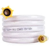 Camco TastePURE 10-Ft Water Hose - RV Drinking Water Hose Contains No Lead, No BPA & No Phthalate - Features Diamond-Hatch Reinforced PVC Design - 1/2” Inside Diameter, Made in the USA (22743)