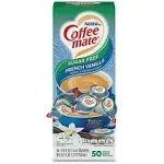 Liquid Coffee Creamer, Sugar Free French Vanilla, 0.38 oz Mini Cups, 50/Box | Bundle of 10 Boxes